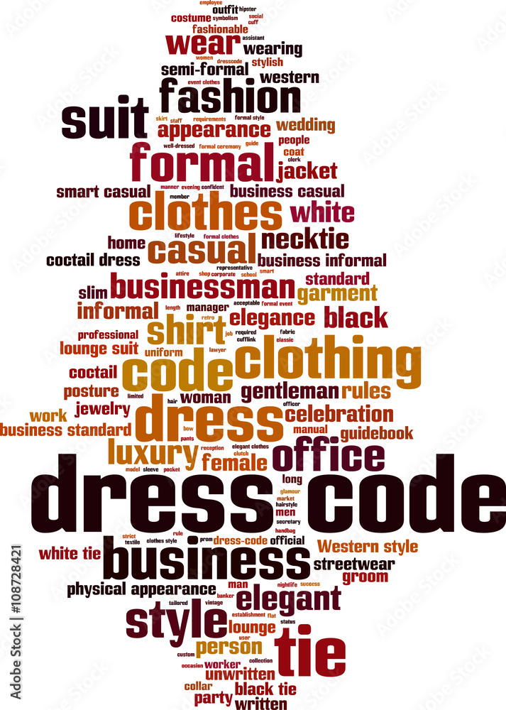 Dress code word cloud concept. Vector illustration