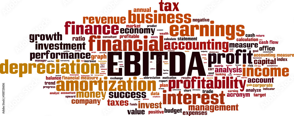 Obraz premium EBITDA word cloud concept. Vector illustration
