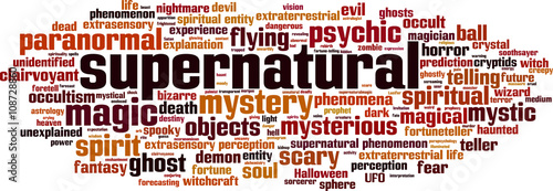 Supernatural word cloud concept. Vector illustration