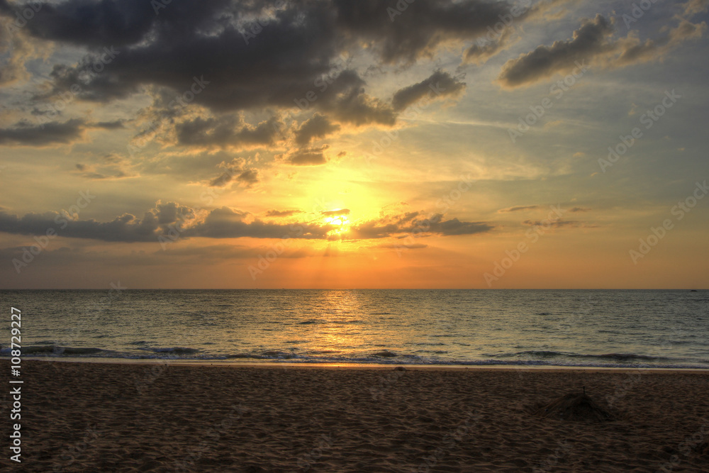Naklejka premium SUNSET AT KHAO LAK BEACH,Phang Nga Province,southern Thailand