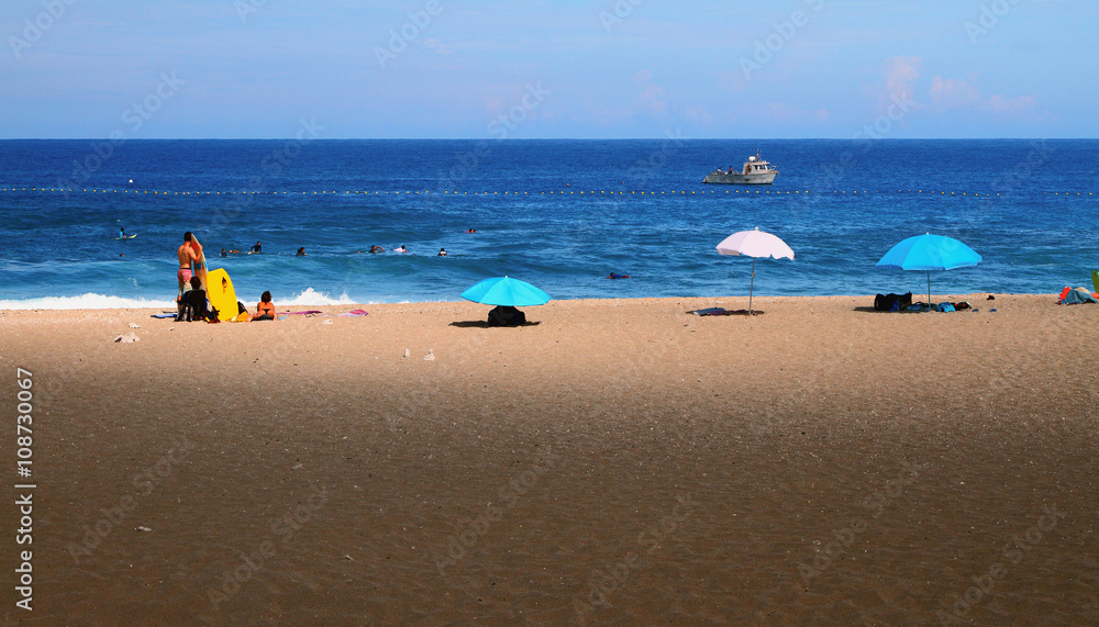 Beach for surfing, Boucan Canot Beach, Reunion Beach for surfing, Boucan Canot Beach, Reunion