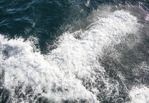 Foam and wave on Bosphorus in Istanbul