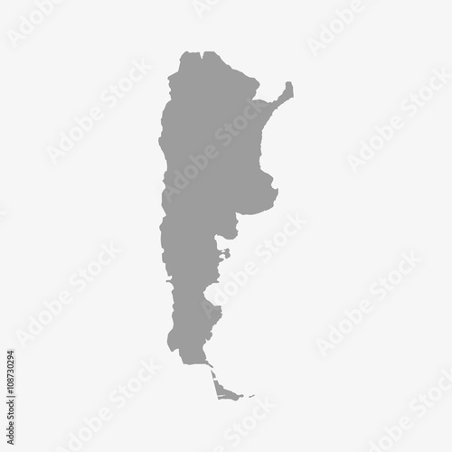 Map of Argentina in gray on a white background