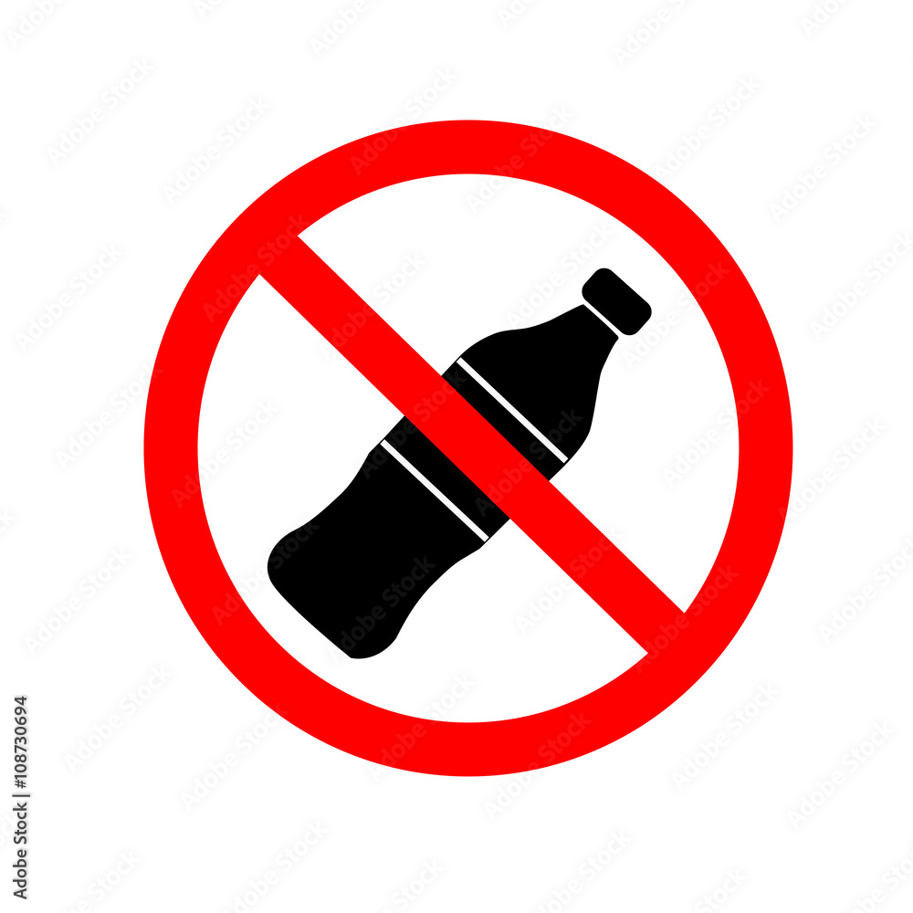 Do not drink icon. No drink sign isolated on white background. Red