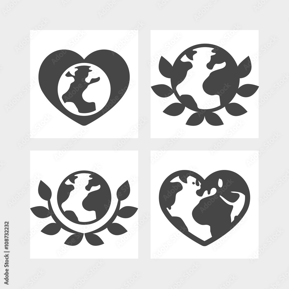 earth planet icons set earth planet icons set