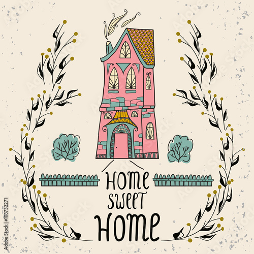 Sweet Home background with twigs