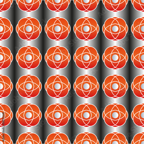 Decorative vector orange and silver background - abstract circular pattern 