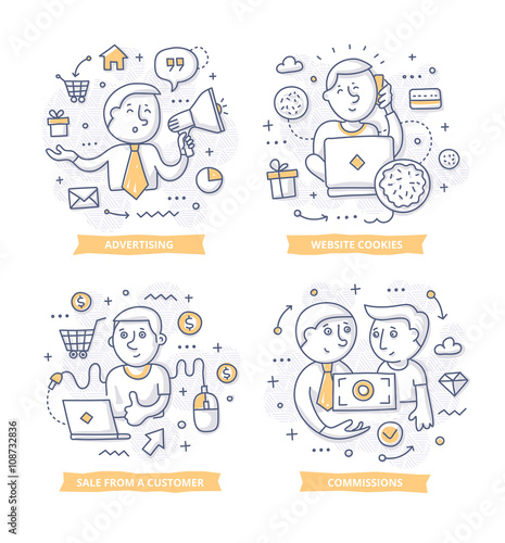Affiliate Marketing Doodle Illustrations