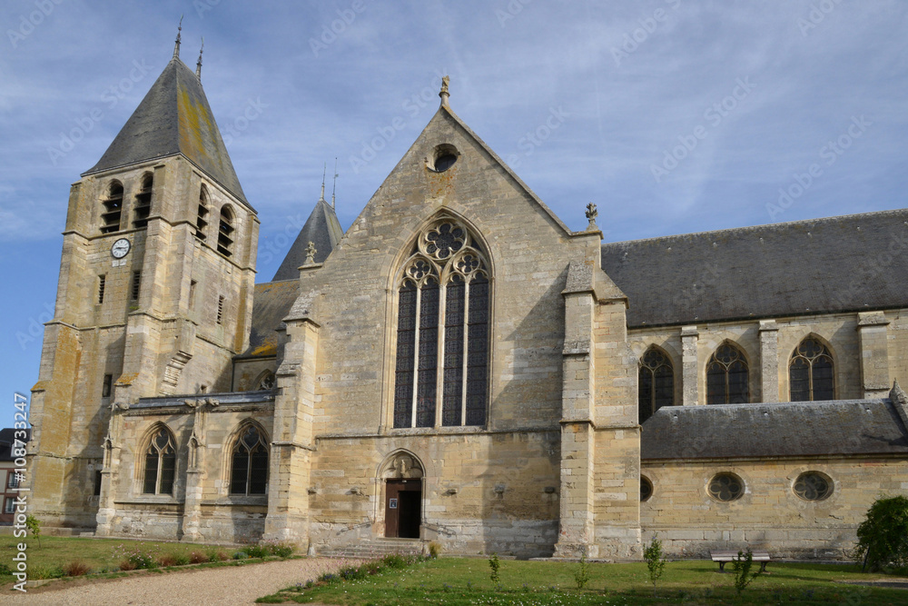 Ecouis, France - july 22 2015 : collegiate church