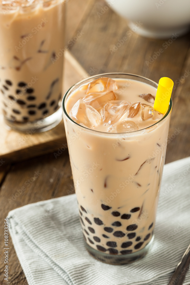 Homemade Milk Bubble Tea with Tapioca Homemade Milk Bubble Tea with Tapioca