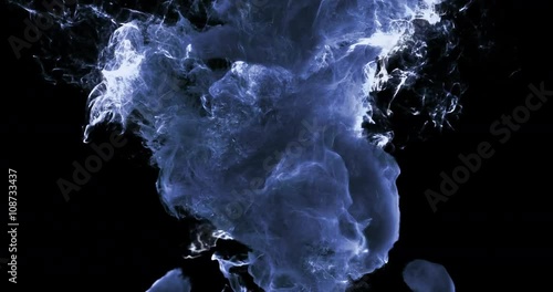 Motion Background VJ Loop - Blue Particles 4k + Matte
