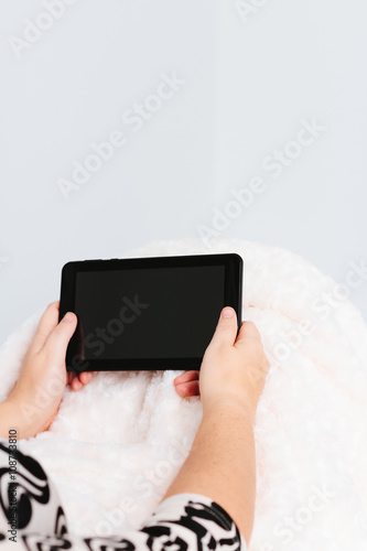 Woman using tablet