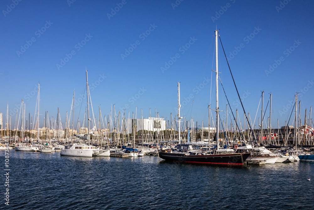 Barcelona, Spain, seafront marina, Port Well