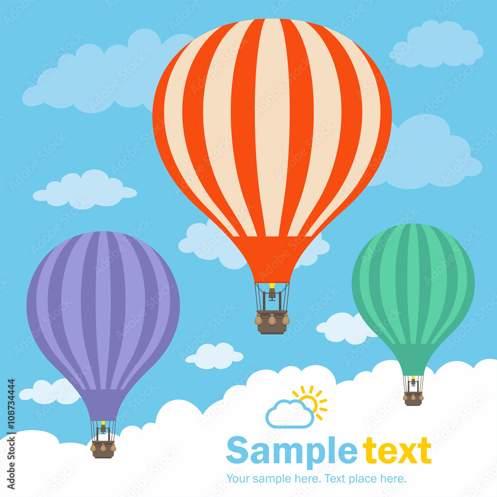 Fototapeta premium Hot Air Balloon and Clouds