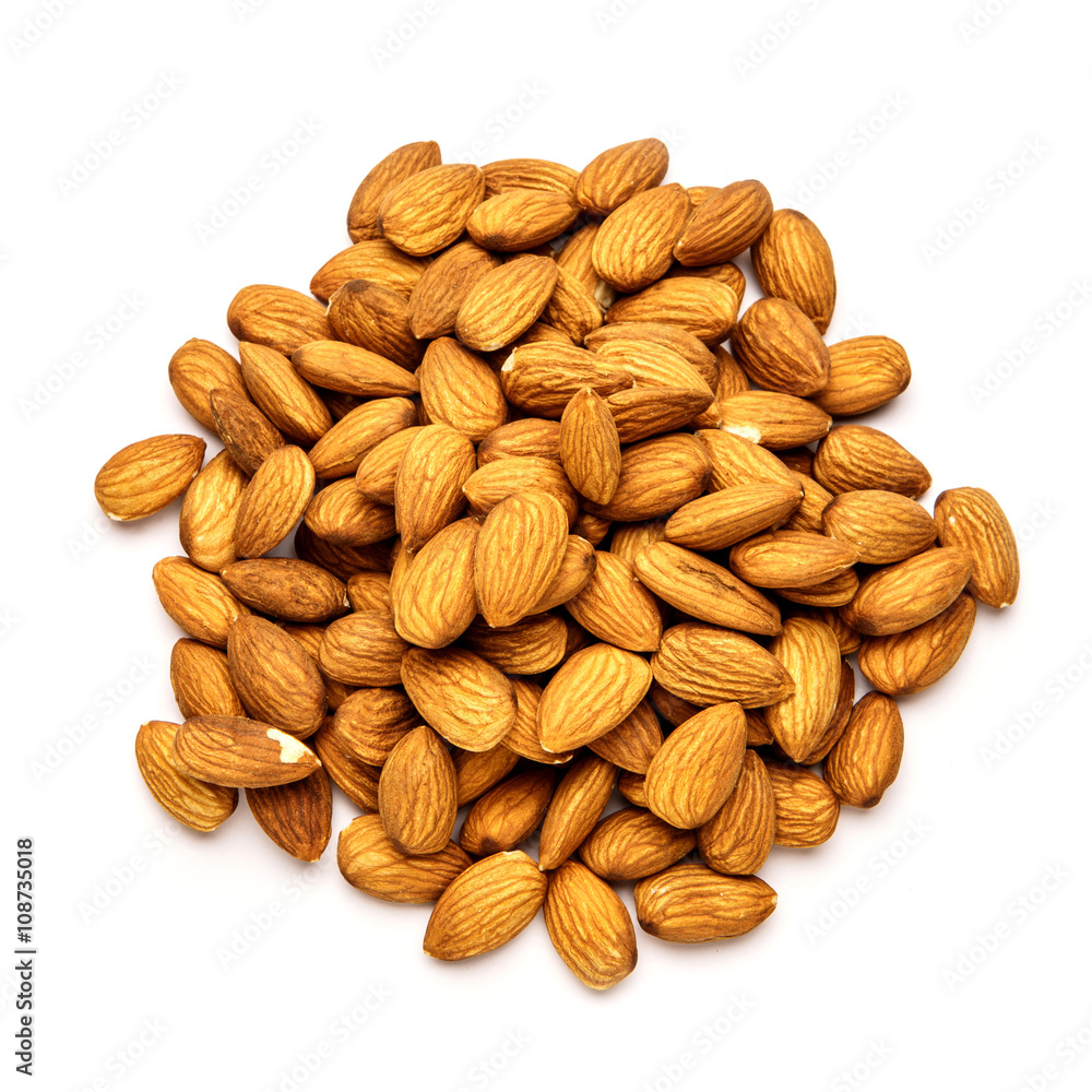 group of almonds isolated on white group of almonds isolated on white