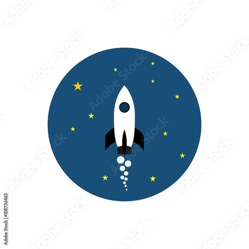 flat rocket illustration
