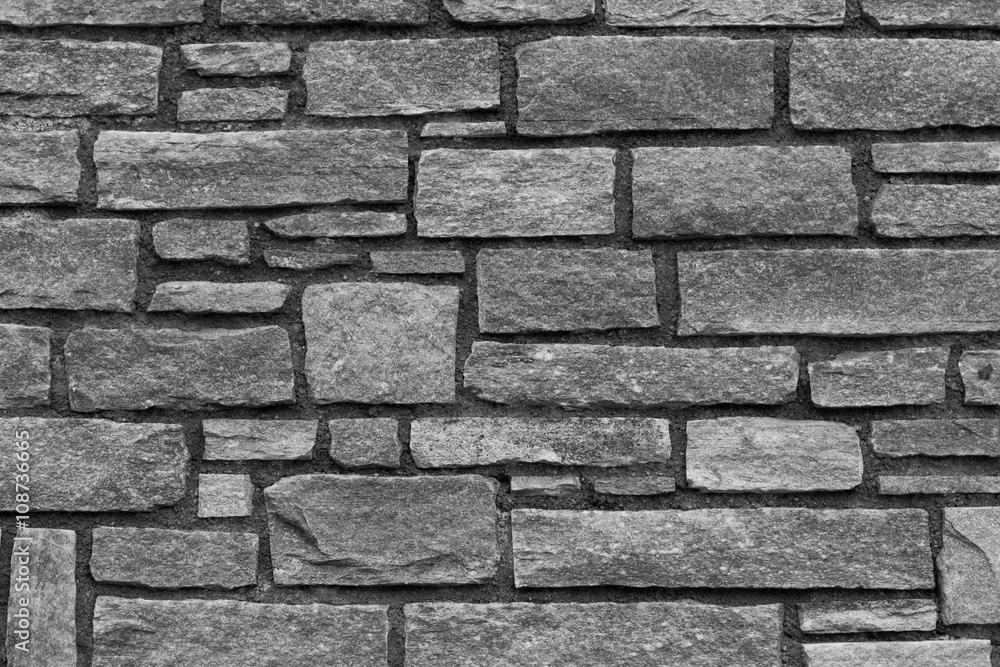 Obraz premium Steinmauer Hintergrundgrafik, schwarz weiß