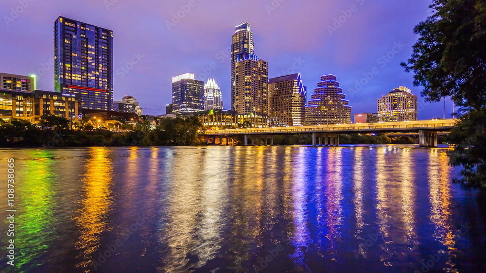 Fototapeta premium Austin, Texas Skyline and City Lights at Night