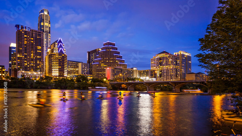 Austin  Texas Downtown Skyline at Night