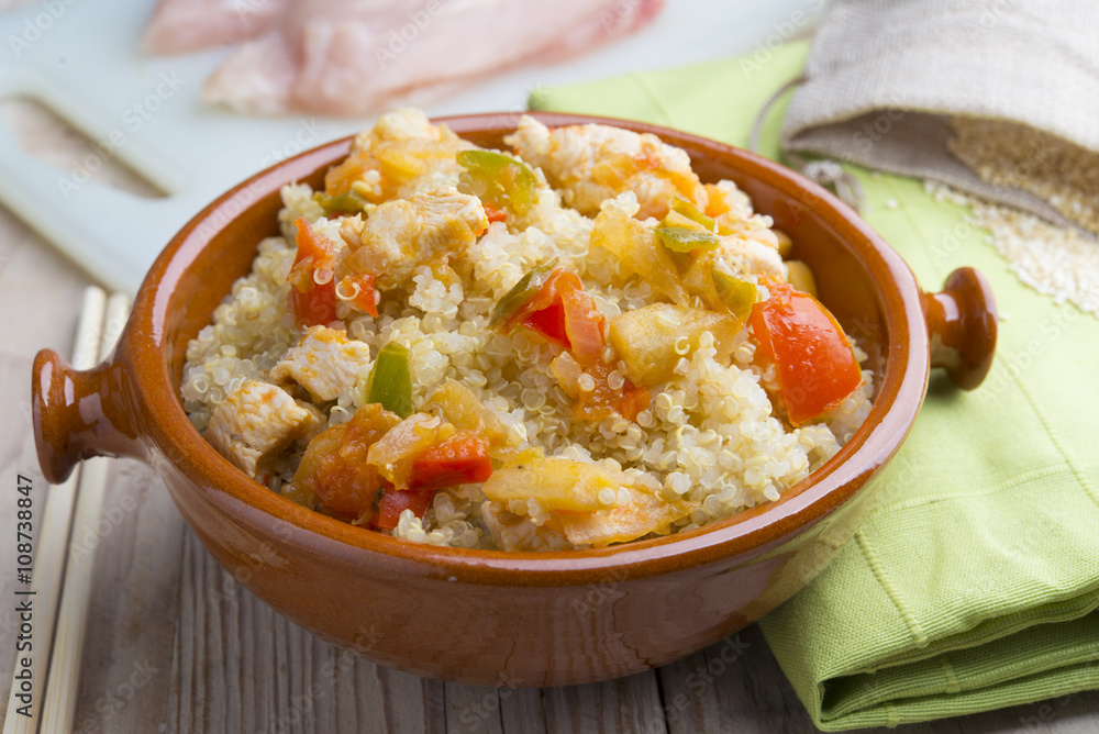 Quinoa salad with vegetables.Superfoods concept Quinoa salad with vegetables.Superfoods concept