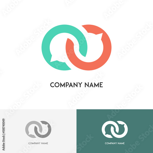 Good talk logo - colored chat symbols on the white background