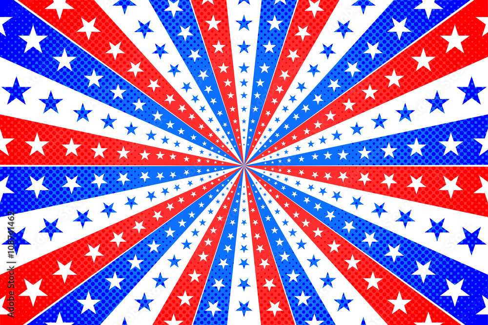 Obraz premium American Background with Stars and Stripes in Red, White and Blue