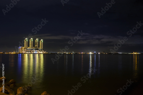 Skyscrapers Green Bay Pluit in modern Jakarta, INDONESIA photo