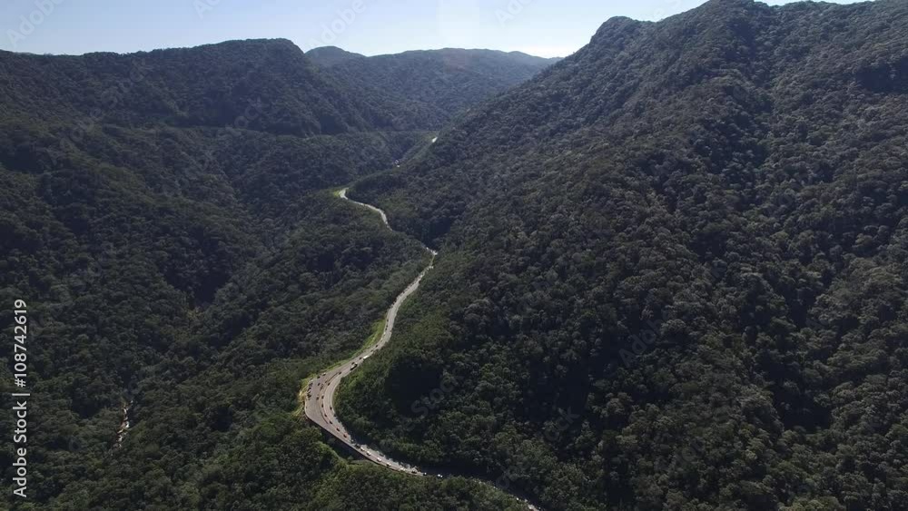 Aerial View of Highway in the Litoral Norte of Sao Paulo, Brazil Aerial View of Highway in the Litoral Norte of Sao Paulo, Brazil