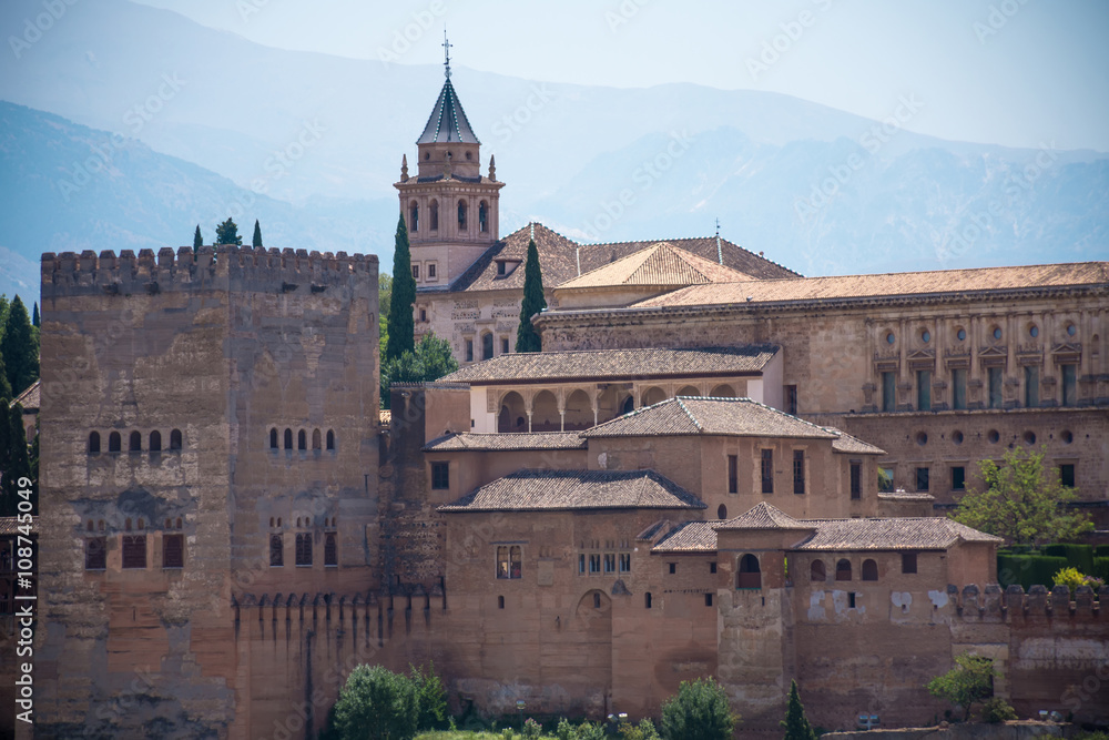 View of Alhambra Palace in Granada, Spain