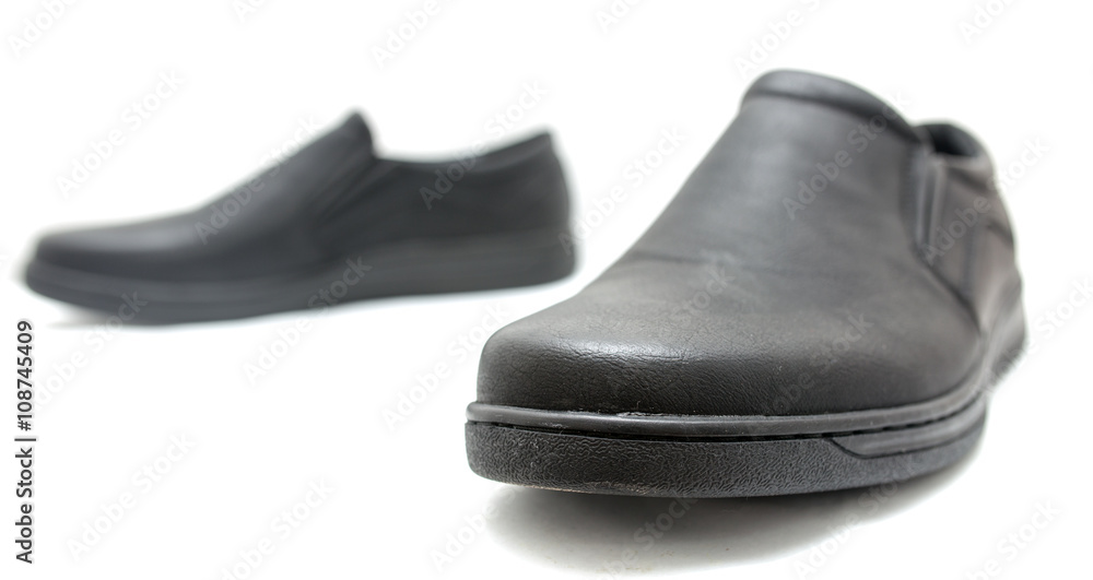 Black shoes on a white background Black shoes on a white background