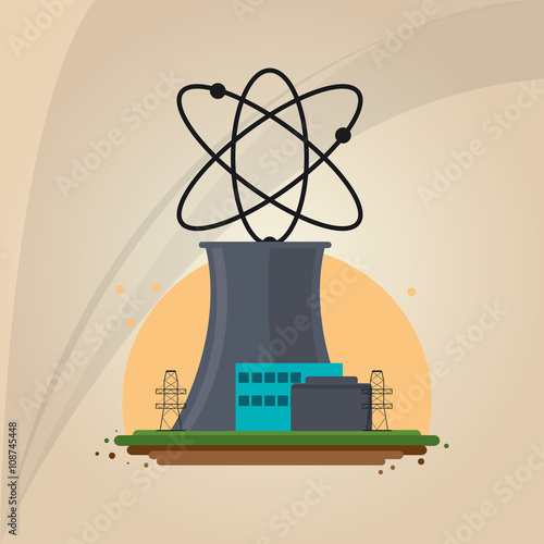 nuclear plant design, industry and factory concept