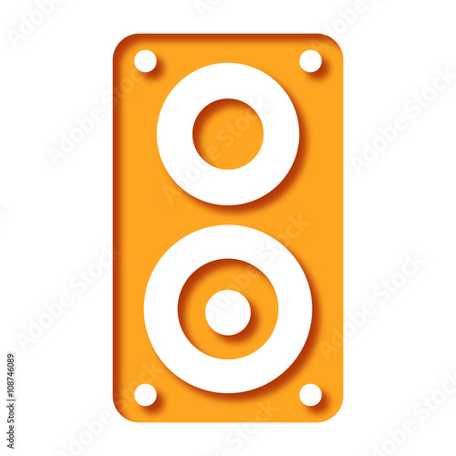 Logo baffle, enceinte, haut-parleur.