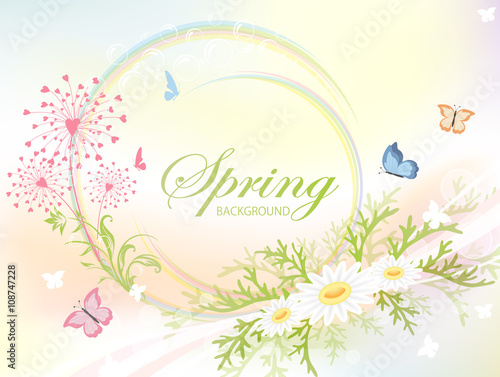 Abstract spring background with flowers