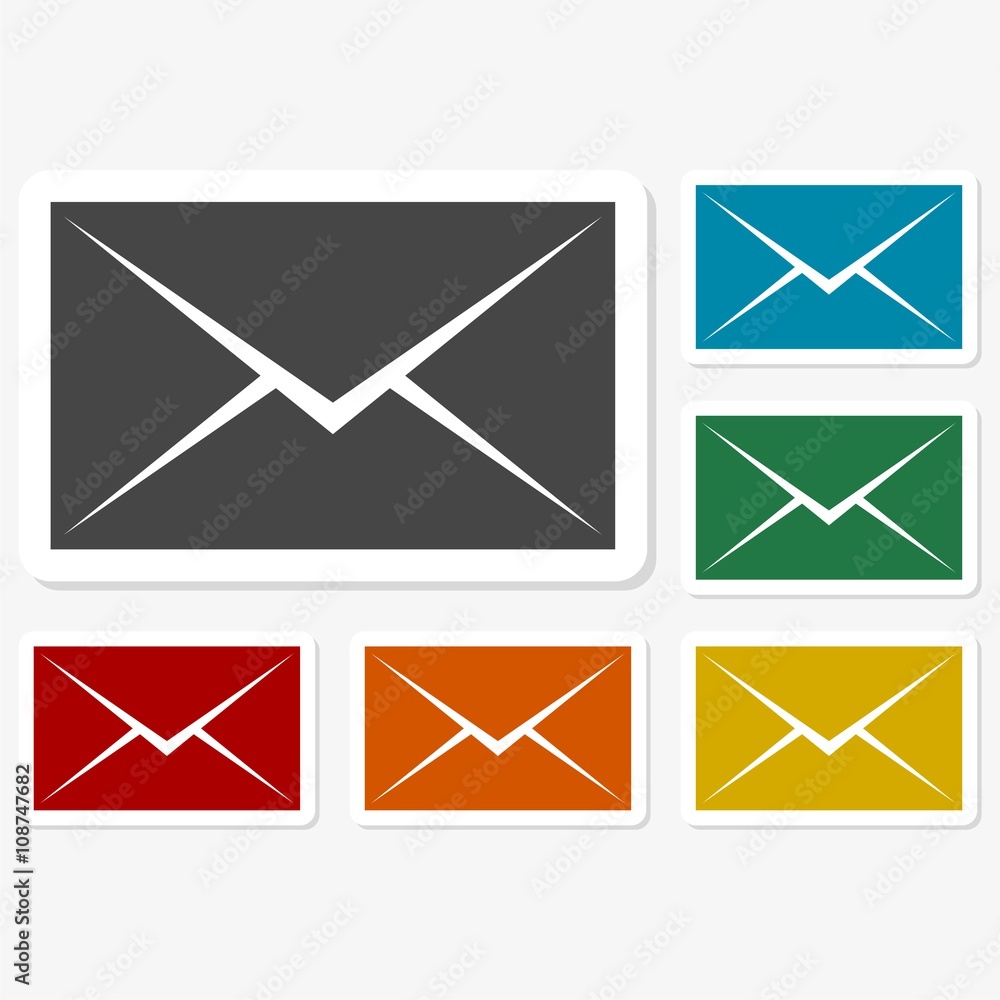Multicolored paper stickers - mail Multicolored paper stickers - mail