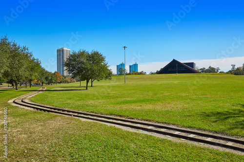 Photography Houston Hermann park railway and Miller Theatre