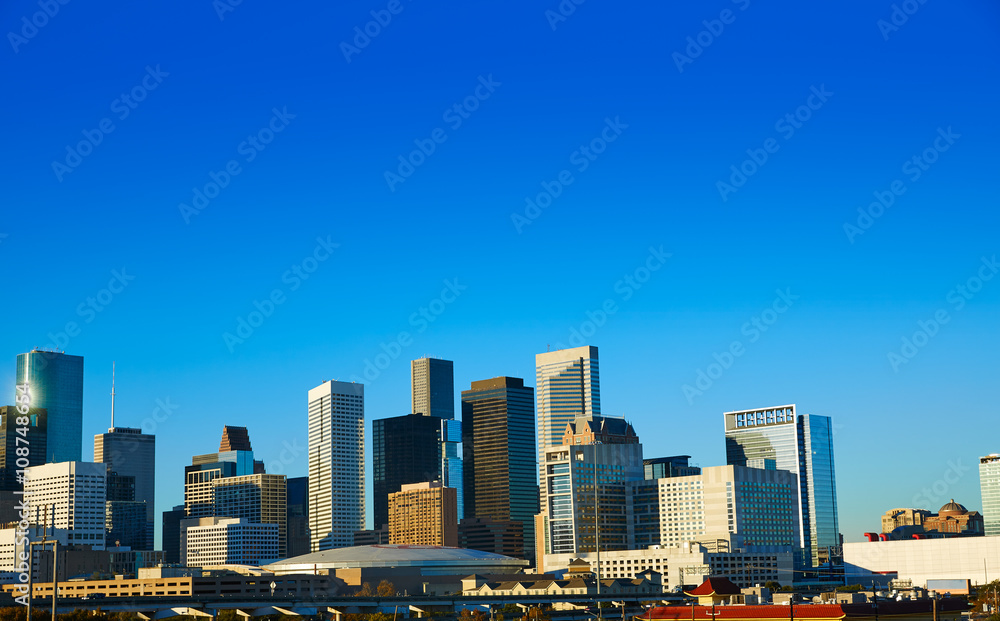 Houston downtown skyline of Texas city in US