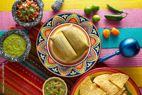 Mexican Tamale tamales of corn leaves