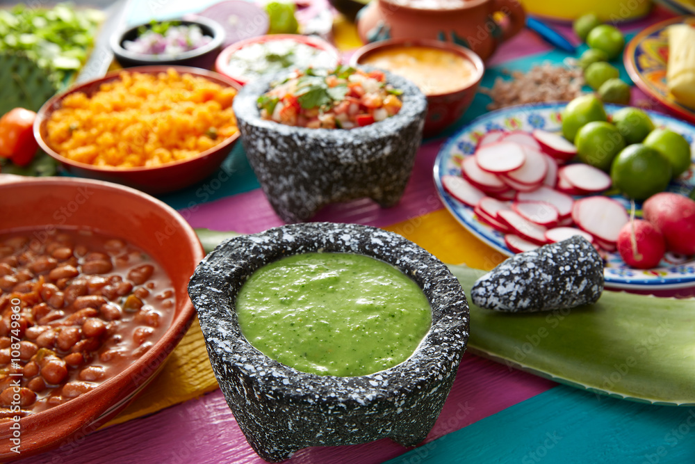 Green sauce with tomato and chili pepper Green sauce with tomato and chili pepper