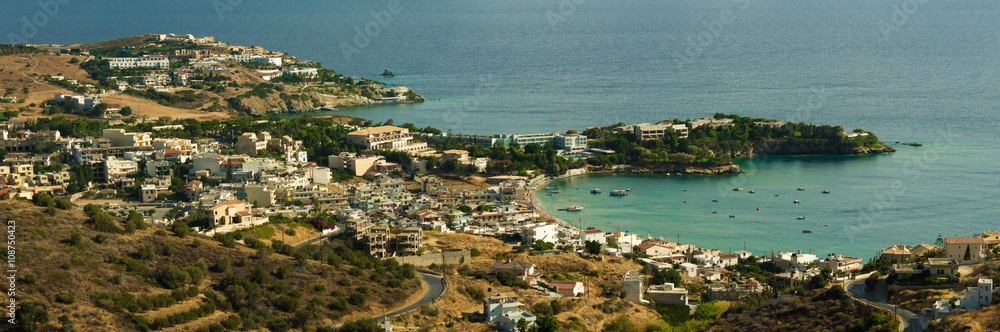 town on the coast of the island