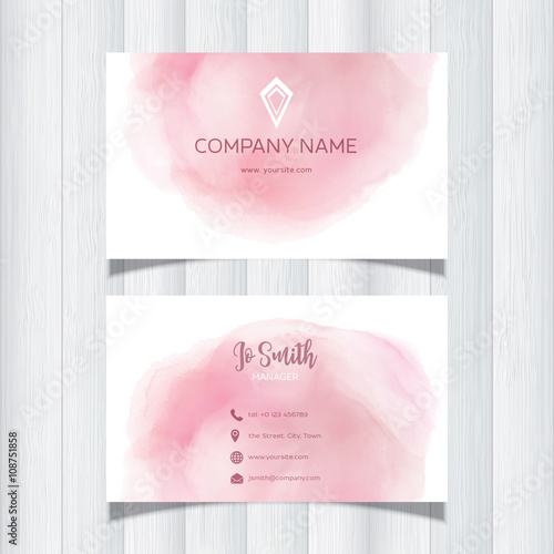Watercolor design business card