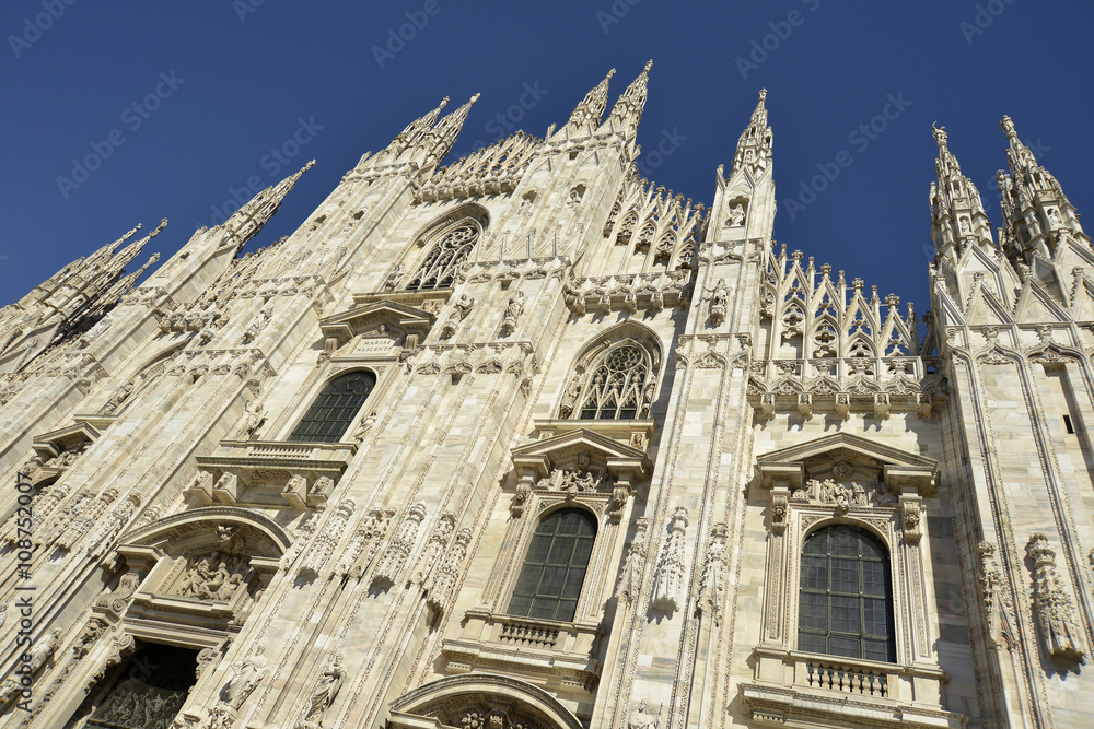 Details of the spires of Milan cathedral