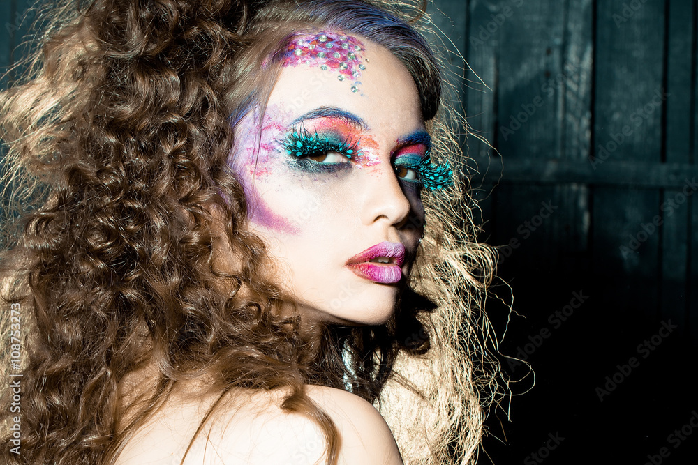 Fototapeta premium Sensual girl with paited face