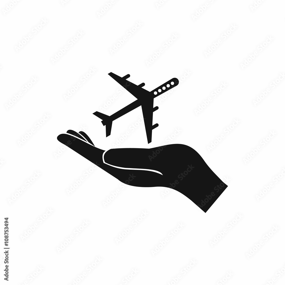 Protection of air travel icon, simple style Protection of air travel icon, simple style