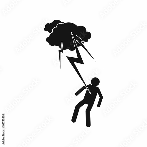 Man struck icon, simple style