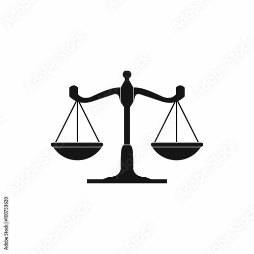 Scales of justice icon, simple style