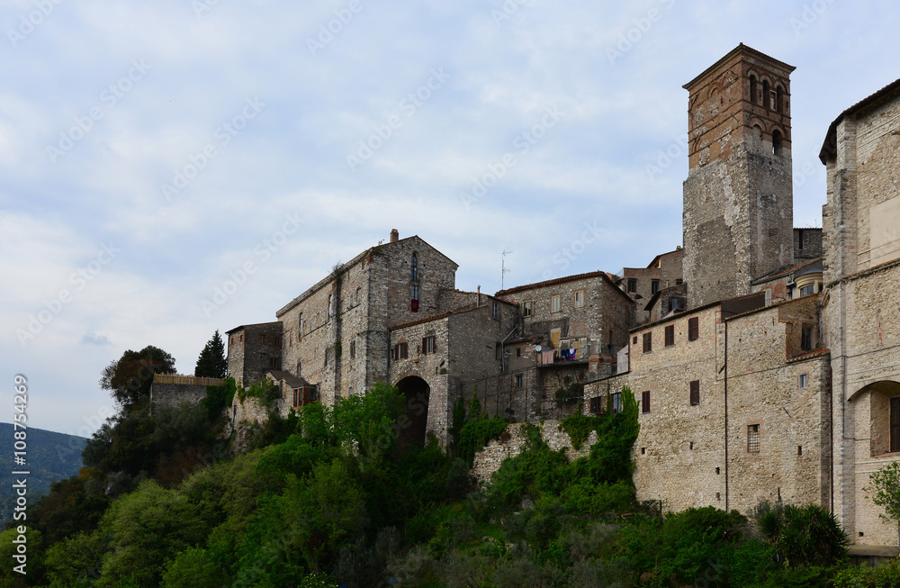 NARNI (UMBRIA), ITALY - APRIL 2015 - The medieval fest in the town of Umbria, during a medieval revisiting in ancient costumes, called: 