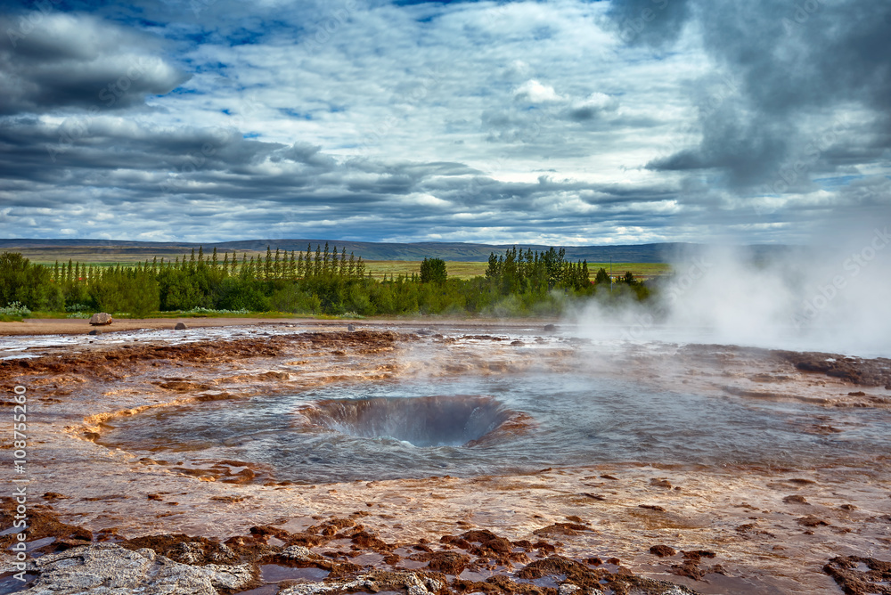 The crater of thr geyser