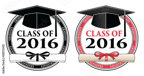 Graduating Class of 2016 is a design in black and white and color that shows your pride as a graduate of the class of 2016. Includes a cap, text and diploma. Great for t-shirt designs.