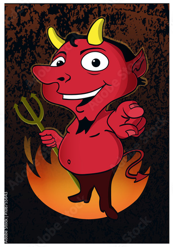 Devil's Welcome / A devil promotes a friendly greeting.