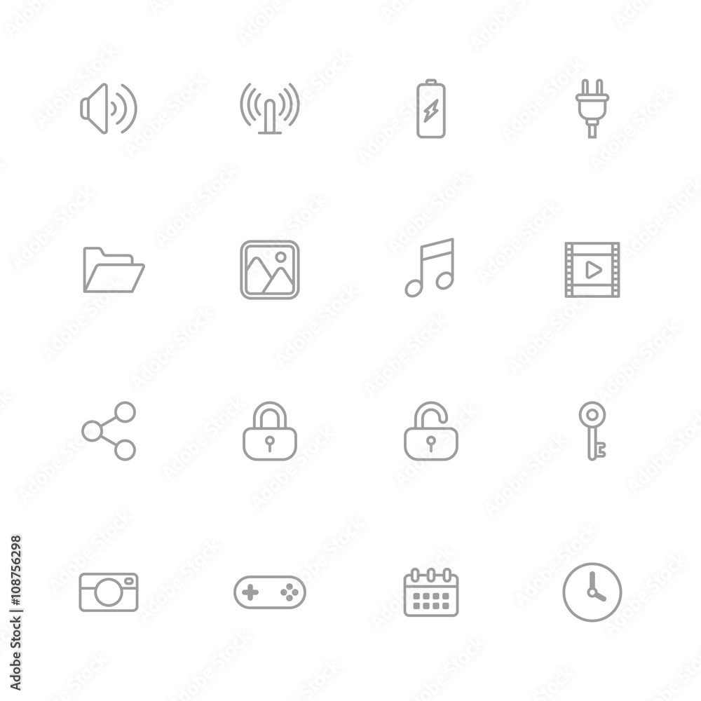 gray line simple web icon set for web design, user interface (UI), infographic and mobile application (apps) gray line simple web icon set for web design, user interface (UI), infographic and mobile application (apps)